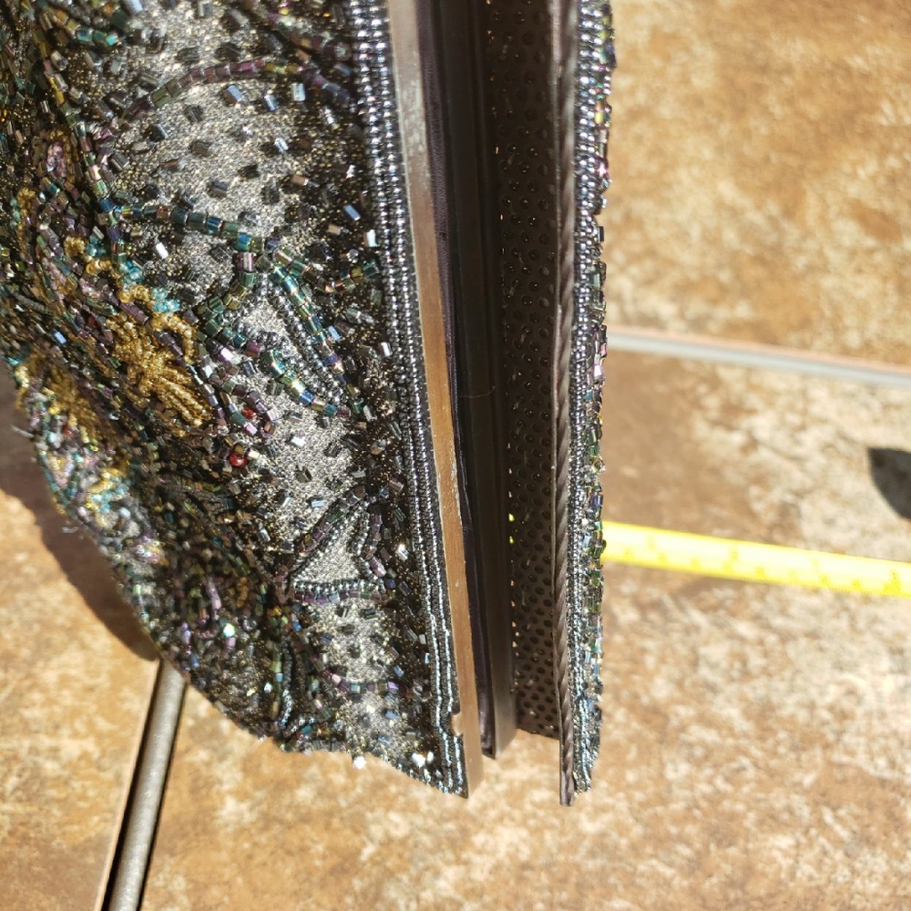 VINTAGE Lord And Taylor Black Beaded Handbag - Picture 12 of 12